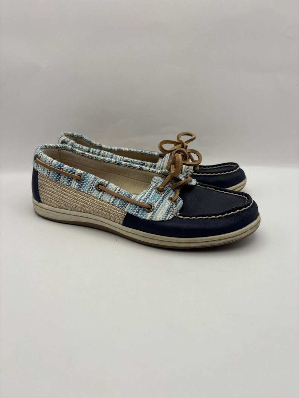 Sperry Top Sider Blue And Tan Boat Shoes Women Size 6